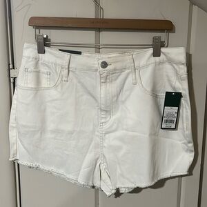 White High Rise Shorts